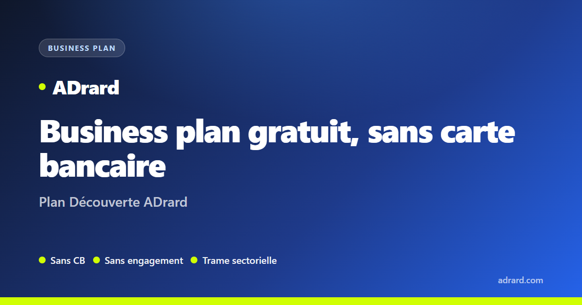 Aperçu du business plan exemple généré par ADrard